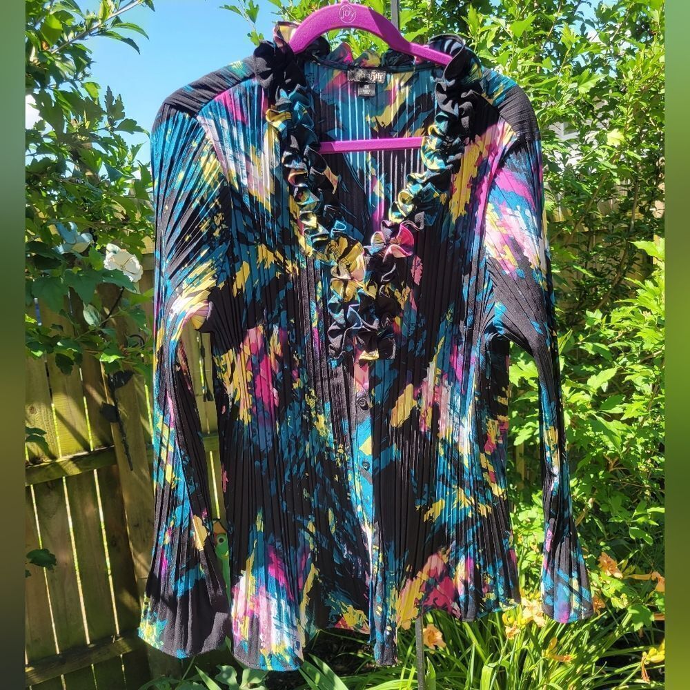 Multi Colored Button Down Blouse - image 2